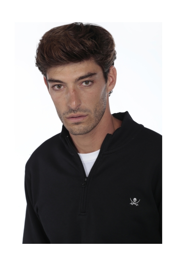 Sudadera Media Cremallera Hombre The Time Of Bocha QI1S02 Negro