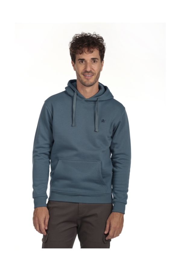 Sudadera Canguro Hombre The Time Of Bocha QI1SCANGU Azul.Sur