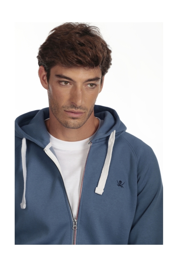 Sudadera Cremallera Capucha Hombre The Time Of Bocha QI1SZIP Azul