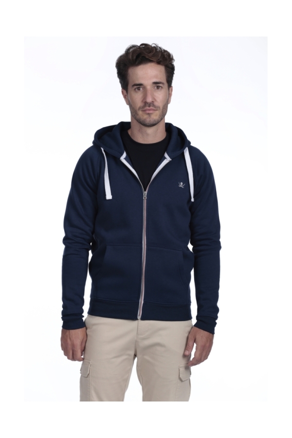 Sudadera Cremallera Capucha Hombre The Time Of Bocha QI1SZIP Denim