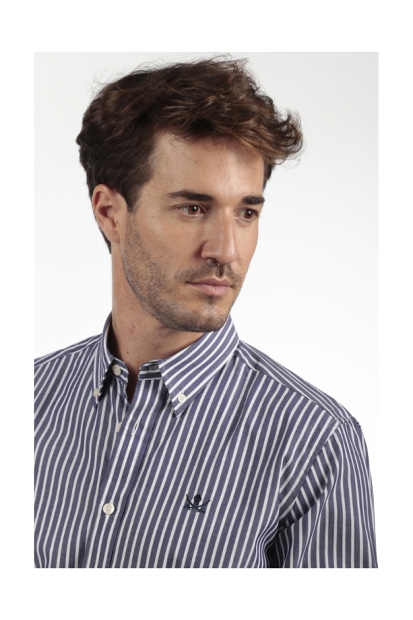 Camisa Algodón Hombre The Time Of Bocha QI1COT Azul