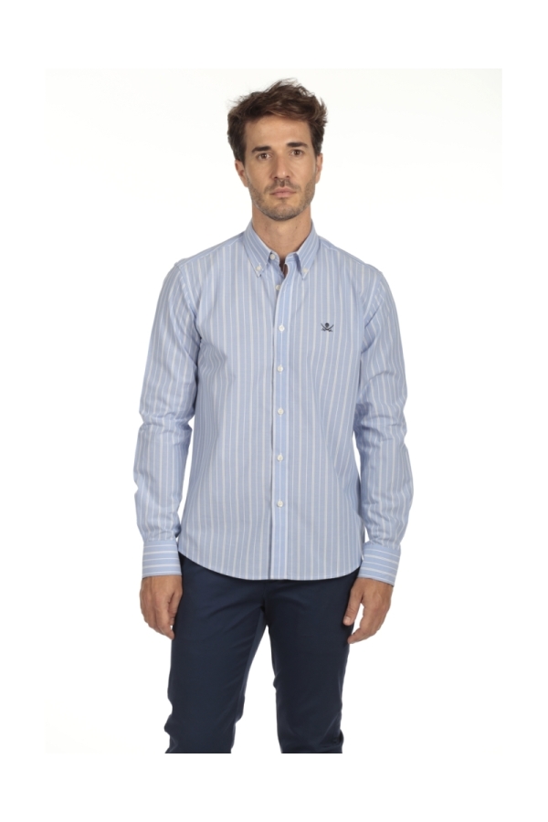 Camisa Algodón Hombre The Time Of Bocha QI1COT Celeste