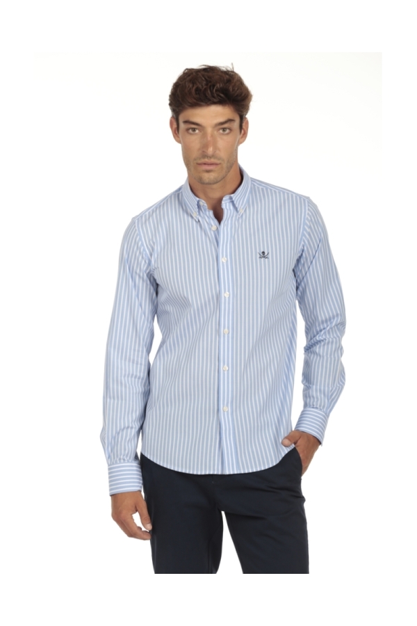 Camisa Algodón Hombre The Time Of Bocha QI1COT Azul