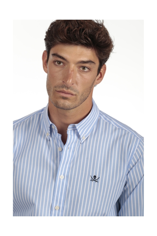 Camisa Algodón Hombre The Time Of Bocha QI1COT Azul