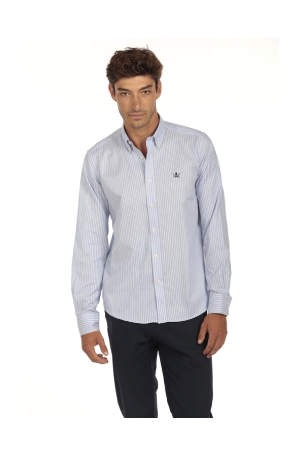 Camisa Algodón Hombre The Time Of Bocha QI1COT Azul