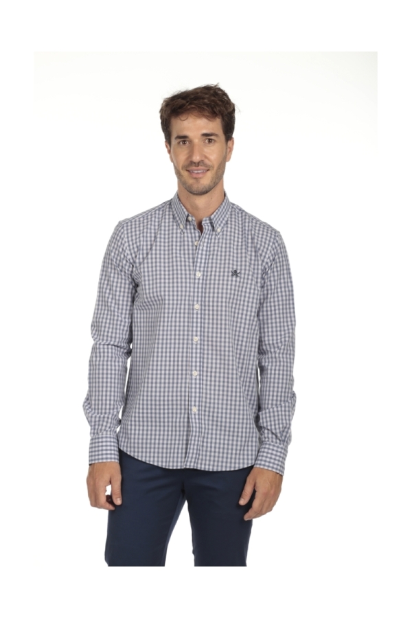 Camisa Algodón Hombre The Time Of Bocha QI1COT Azul
