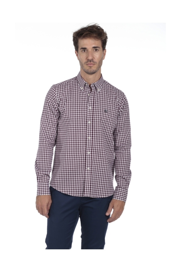 Camisa Algodón Hombre The Time Of Bocha QI1COT Burdeos
