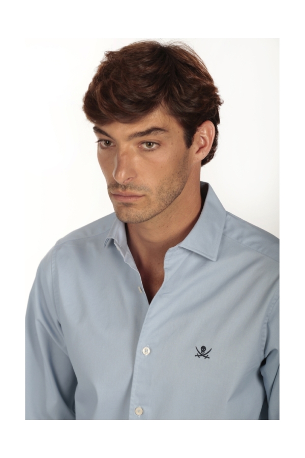 Camisa Gabardina Hombre The Time Of Bocha QI1GAB Celeste