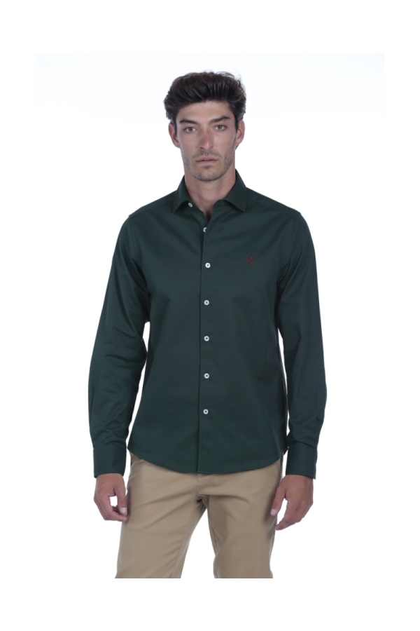 Camisa Gabardina Hombre The Time Of Bocha QI1GAB Verde