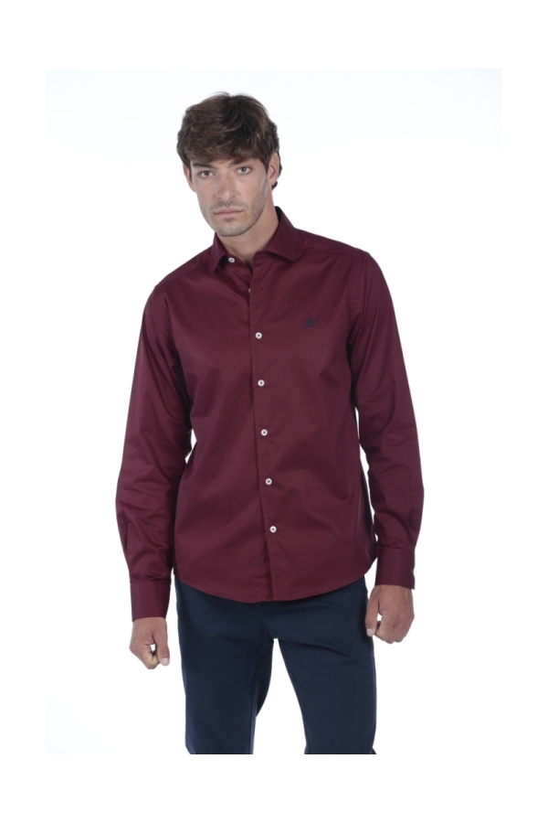 Camisa Gabardina Hombre The Time Of Bocha QI1GAB Burdeos