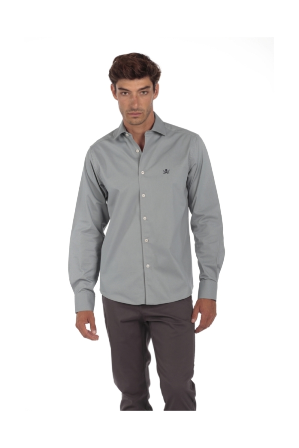 Camisa Gabardina Hombre The Time Of Bocha QI1GAB Gris