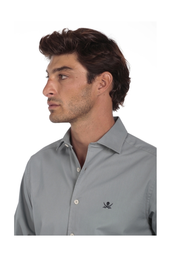 Camisa Gabardina Hombre The Time Of Bocha QI1GAB Gris