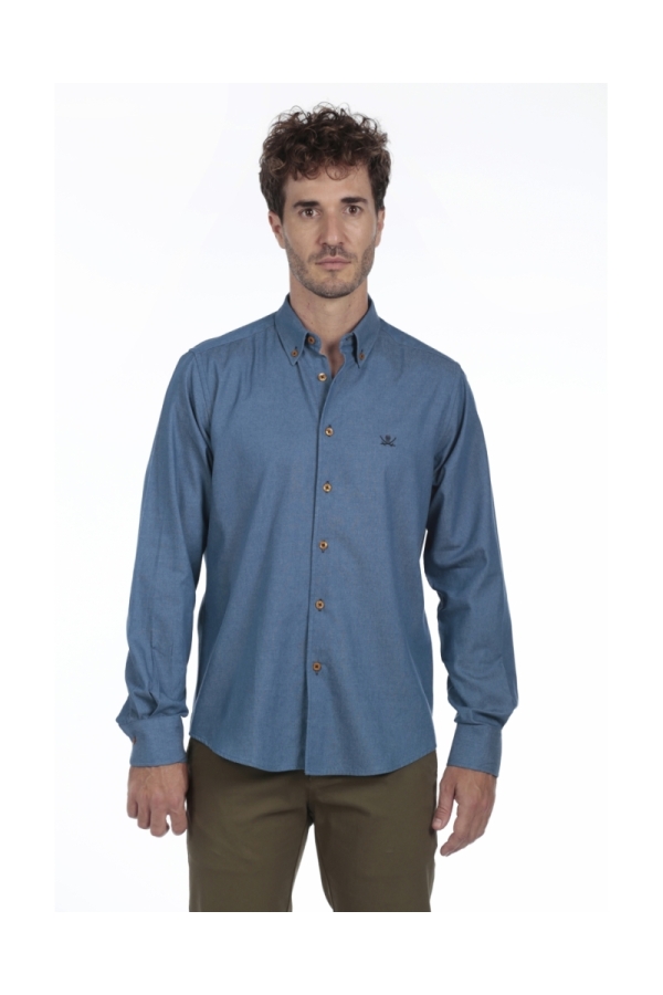 Camisa Jeans Hombre The Time Of Bocha QI1JEANS Azul Medio