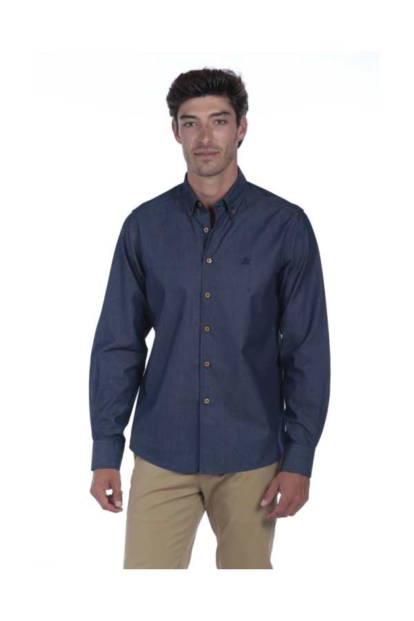Camisa Jeans Hombre The Time Of Bocha QI1JEANS Azul Oscuro