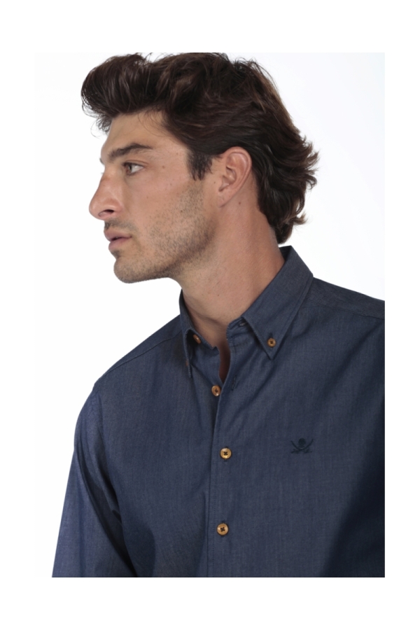 Camisa Jeans Hombre The Time Of Bocha QI1JEANS Azul Oscuro
