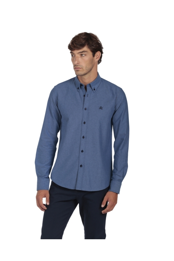 Camisa Oxford Hombre The Time Of Bocha QI1OXF Azul
