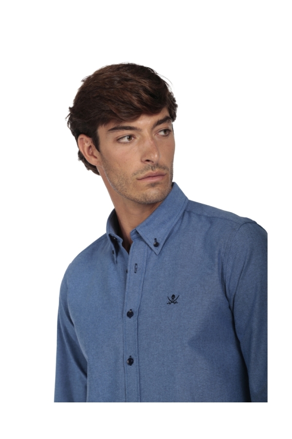 Camisa Oxford Hombre The Time Of Bocha QI1OXF Azul