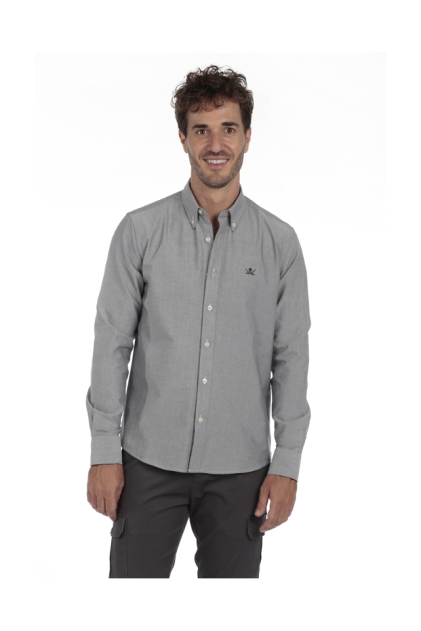 Camisa Oxford Hombre The Time Of Bocha QI1OXF Gris