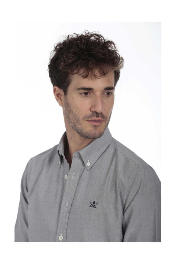 Camisa Oxford Hombre The Time Of Bocha QI1OXF Gris