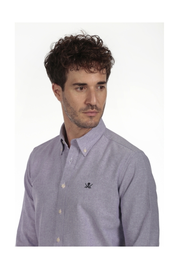 Camisa Oxford Hombre The Time Of Bocha QI1OXF Morado