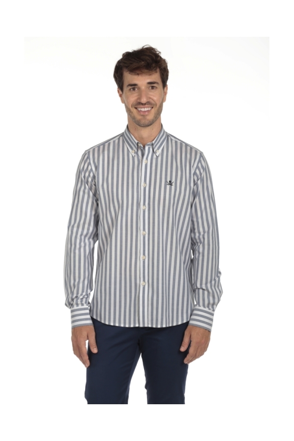 Camisa Oxford Hombre The Time Of Bocha QI1OXF Azul