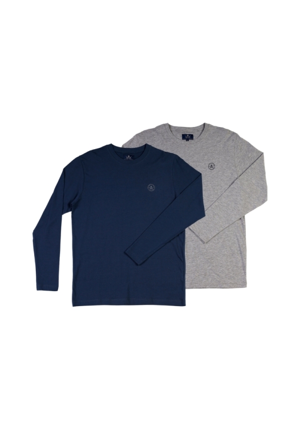 Pack 2 Camisetas Logo Hombre The Time Of Bocha QI1PK.CM Denim-Gris