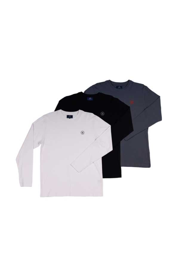 Pack 3 Camisetas Logo Hombre The Time Of Bocha QI1PK.CM Blanco-Negro-Mineral