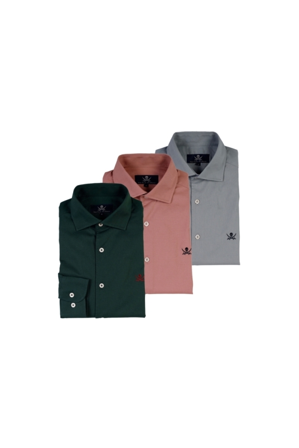 Pack 3 Camisas Gab  Hombre The Time Of Bocha QI1PK.CS Verde-Maquilla-Gris
