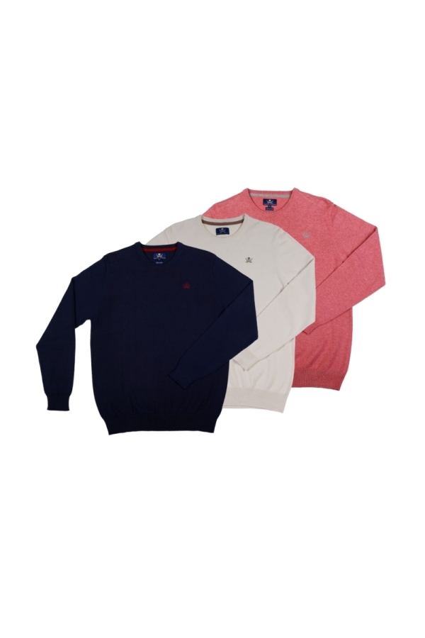Pack 3 Jerseys Caja  Hombre The Time Of Bocha QI1PK.JE Marino-Natural-Rosa