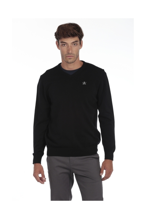 Pack 2 Jerseys Pico  Hombre The Time Of Bocha QI1PK.JE Gris.Med-Negro