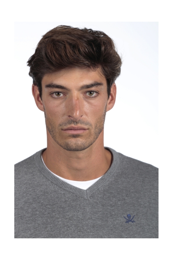 Pack 2 Jerseys Pico  Hombre The Time Of Bocha QI1PK.JE Gris.Med-Negro