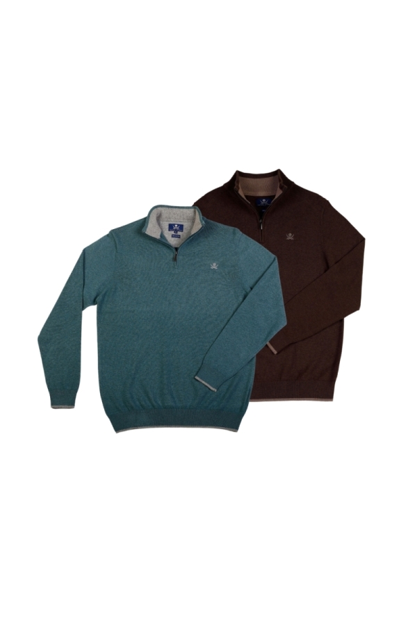 Pack 2 Jerseys Crema  Hombre The Time Of Bocha QI1PK.JE Verde-Marron