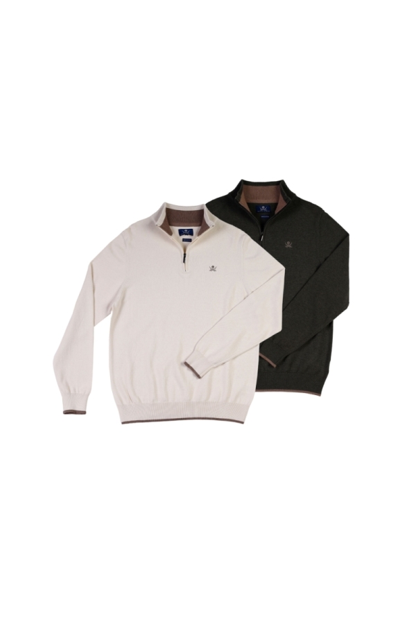 Pack 2 Jerseys Crema  Hombre The Time Of Bocha QI1PK.JE Natural-V.Caza