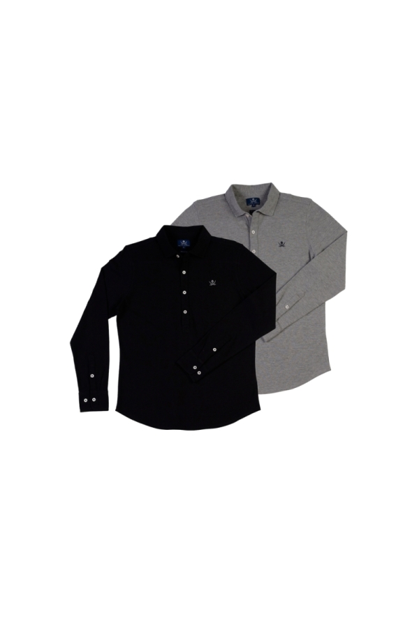 Pack 2 Polos Camiseros Hombre The Time Of Bocha QI1PK.PL Negro-Gris