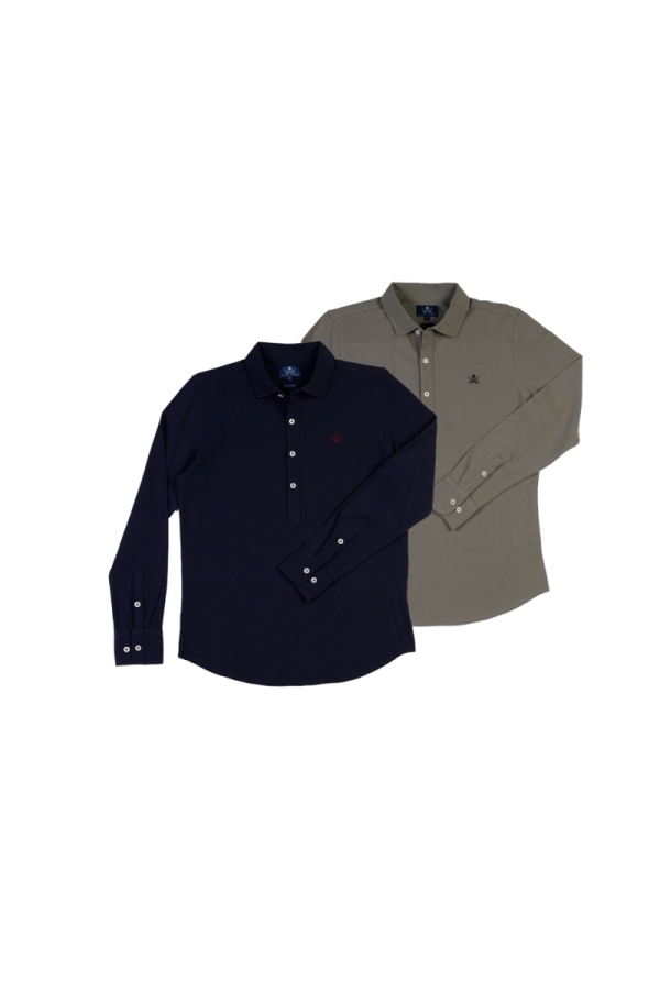 Pack 2 Polos Camiseros Hombre The Time Of Bocha QI1PK.PL Marino-Verde