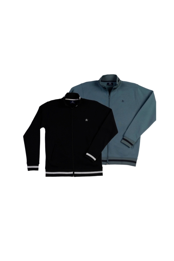 Pack 2 Sudaderas Cremallera Hombre The Time Of Bocha QI1PK.SUD Negro-Azul.Sur