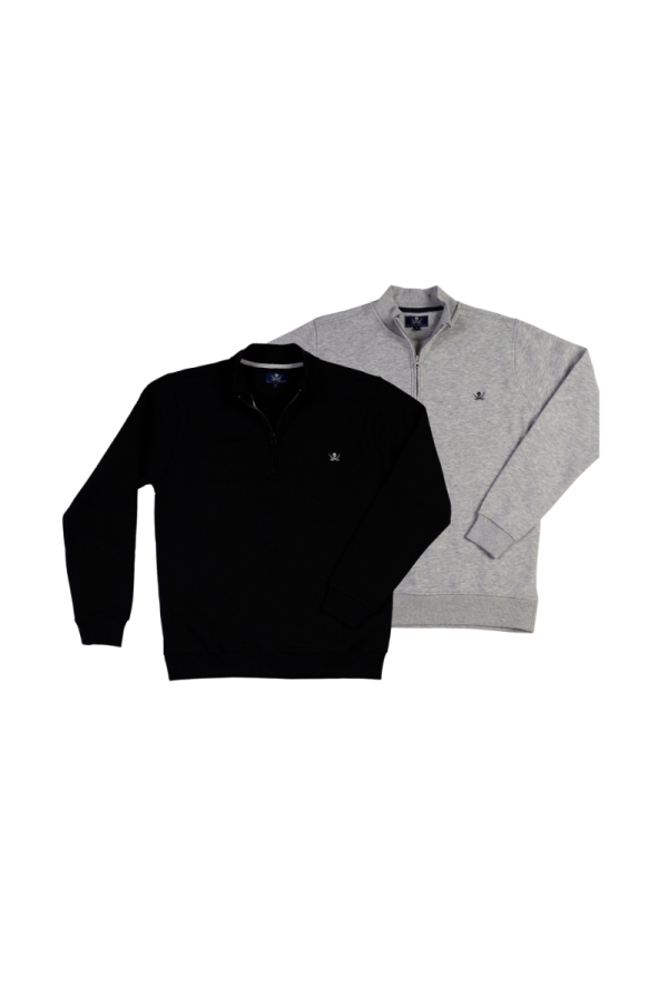 Pack 2 Sudaderas Media Cremallera  Hombre The Time Of Bocha QI1PK.SUD Negro-Gris