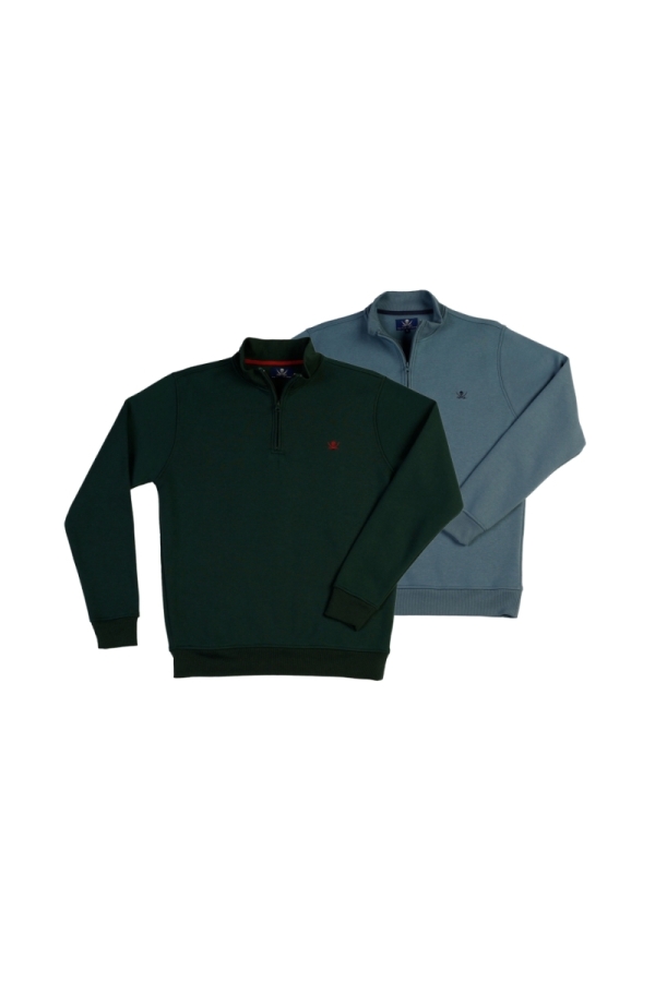 Pack 2 Sudaderas Media Cremallera  Hombre The Time Of Bocha QI1PK.SUD V.Bot-Azul.Sur