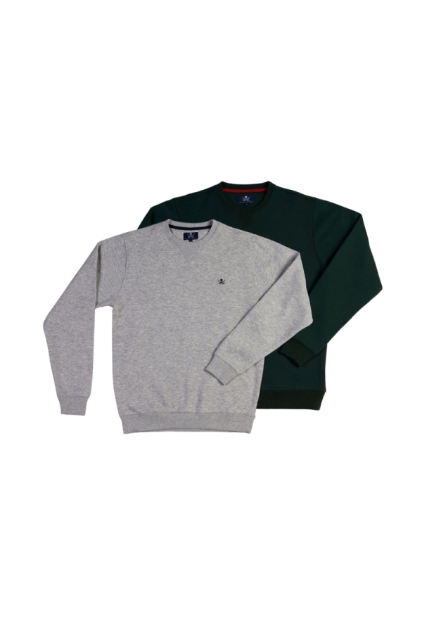 Pack 2 Sudaderas Round  Hombre The Time Of Bocha QI1PK.SUD Gris-V.Bot