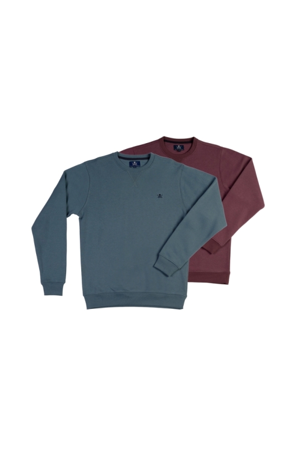 Pack 2 Sudaderas Round  Hombre The Time Of Bocha QI1PK.SUD Azul.Sur-Maquilla