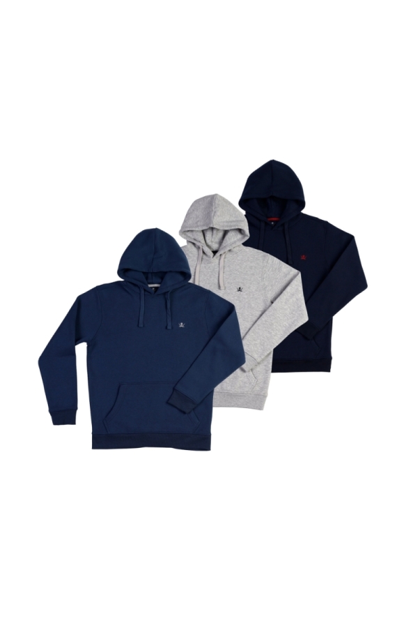 Pack De 3 Sudaderas Cangu  Hombre The Time Of Bocha QI1PK.SUD Denim-Gris-Marino