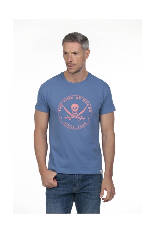 Camiseta Pirata Hombre The Time Of Bocha RV1C01 Azul.Jea