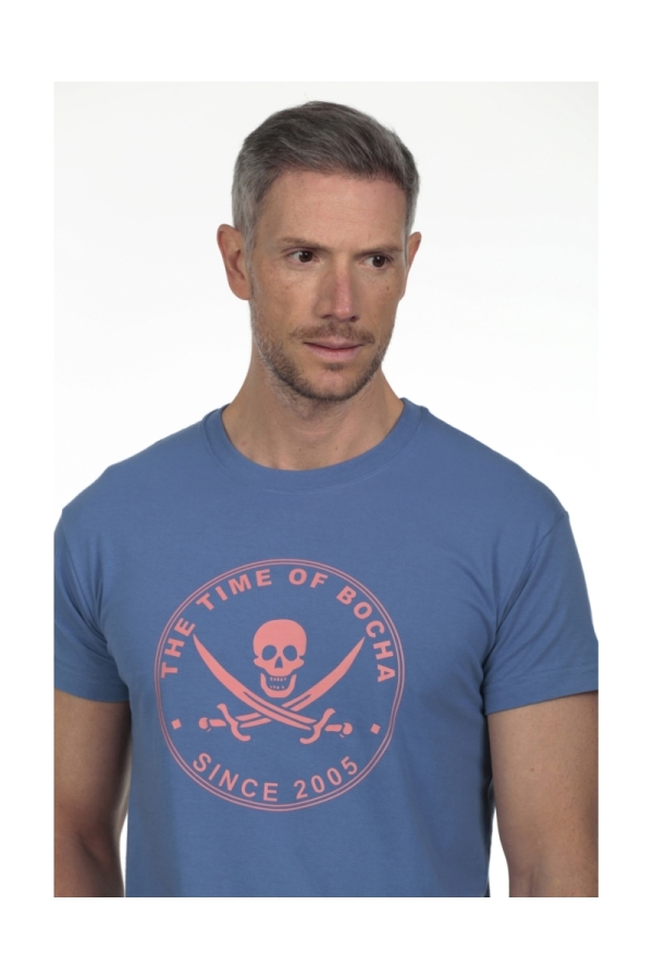 Camiseta Pirata Hombre The Time Of Bocha RV1C01 Azul.Jea