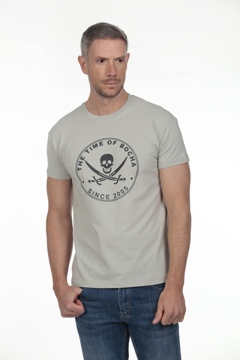 Camiseta Pirata Hombre The Time Of Bocha RV1C01 Gris