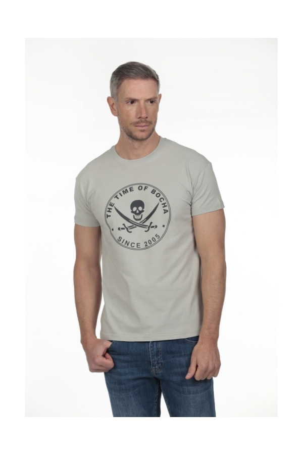Camiseta Pirata Hombre The Time Of Bocha RV1C01 Gris