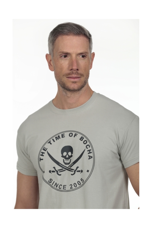 Camiseta Pirata Hombre The Time Of Bocha RV1C01 Gris