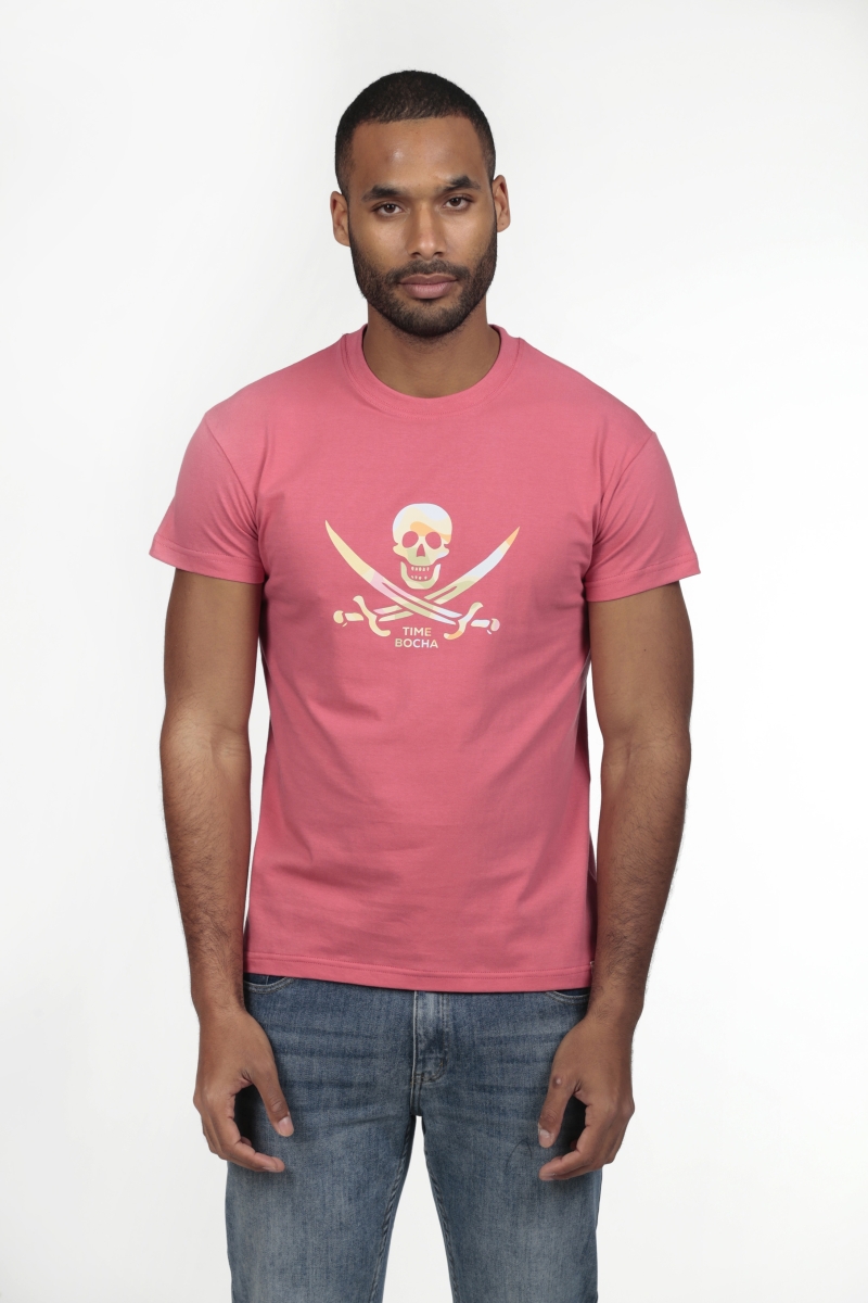 Camiseta Skull Hombre The Time Of Bocha RV1C05 Coral