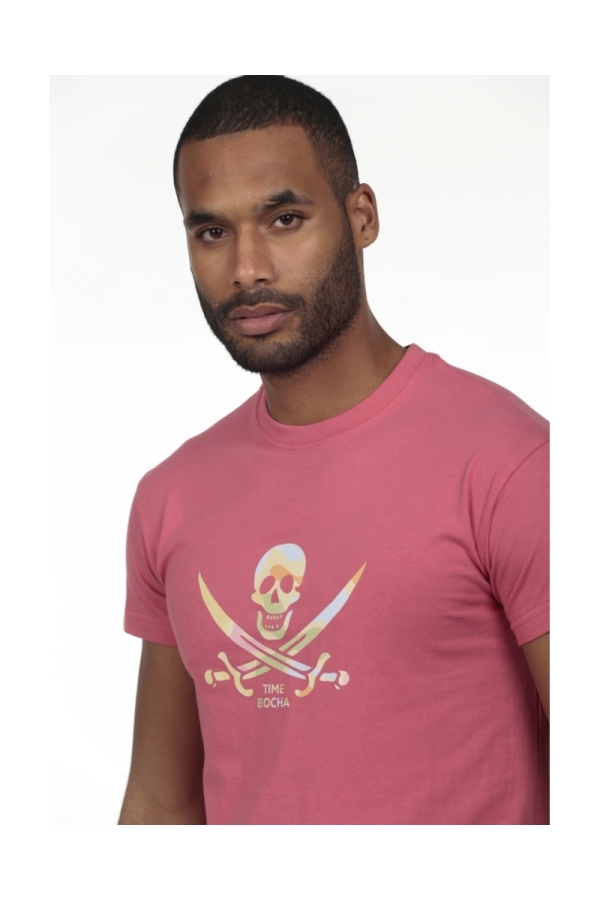 Camiseta Skull Hombre The Time Of Bocha RV1C05 Coral