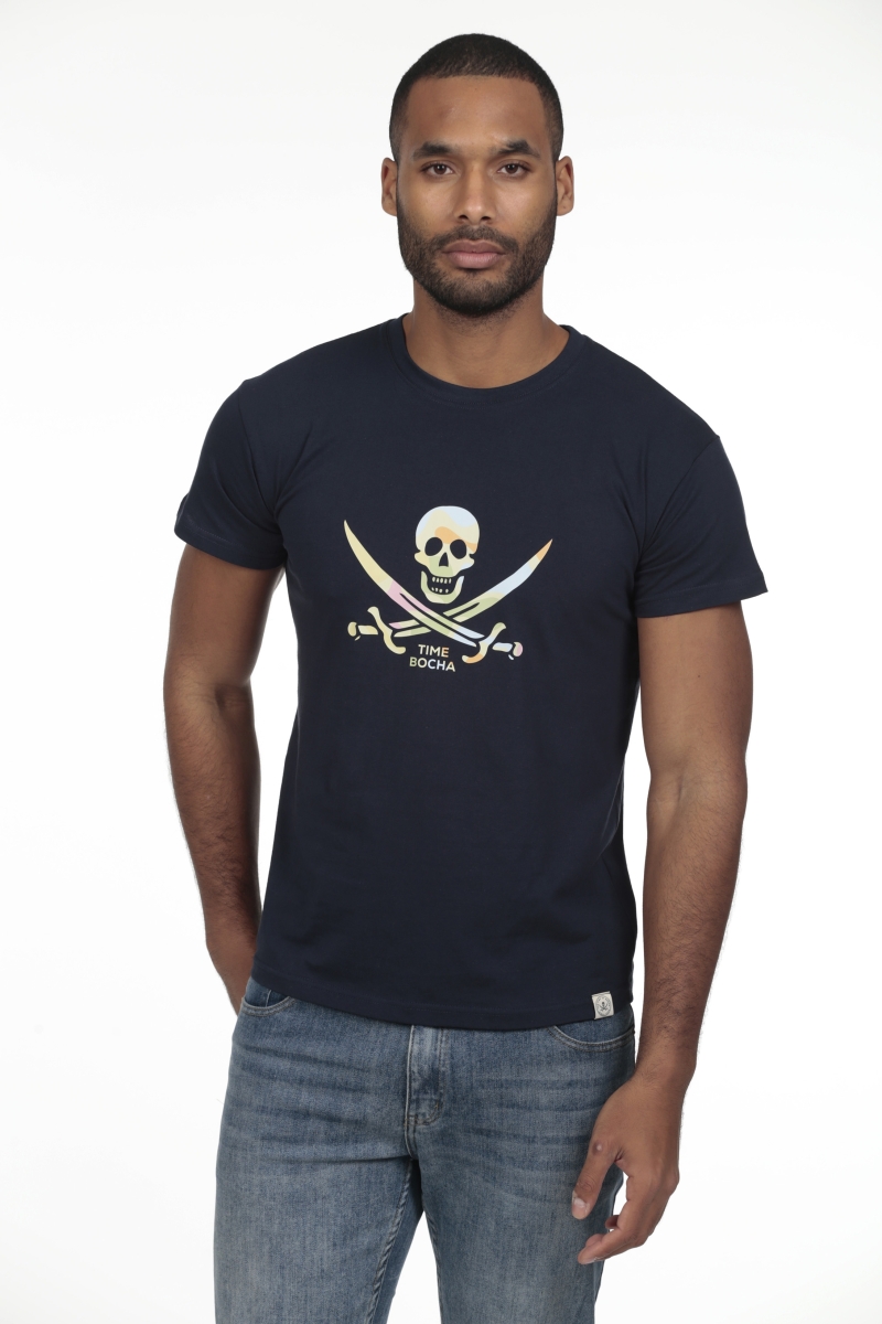 Camiseta Skull Hombre The Time Of Bocha RV1C05 Marino