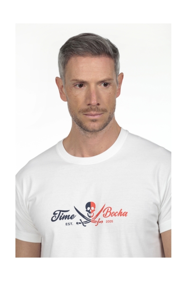 Camiseta Calavera Bico Hombre The Time Of Bocha RV1C09 Blanco